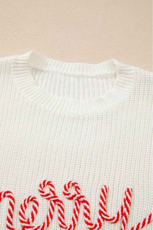 Christmas Stripe Merry & Bright Long Sleeve Sweate 49a6a128-dc0c-4d0d-9bda-0abea83c3e8a