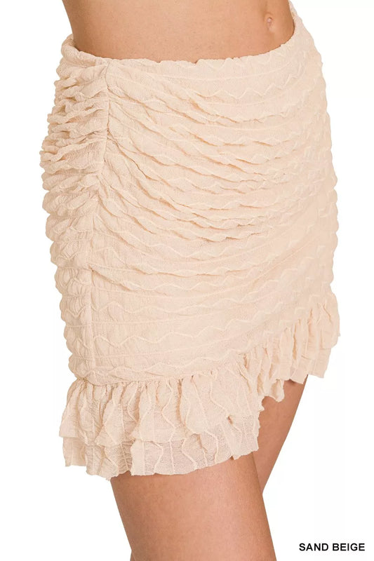 Ruched Mini Skirt with Built in Shorts 49b29b882a2948f7ae2abfc9cc5a9ba7-Max-Origin