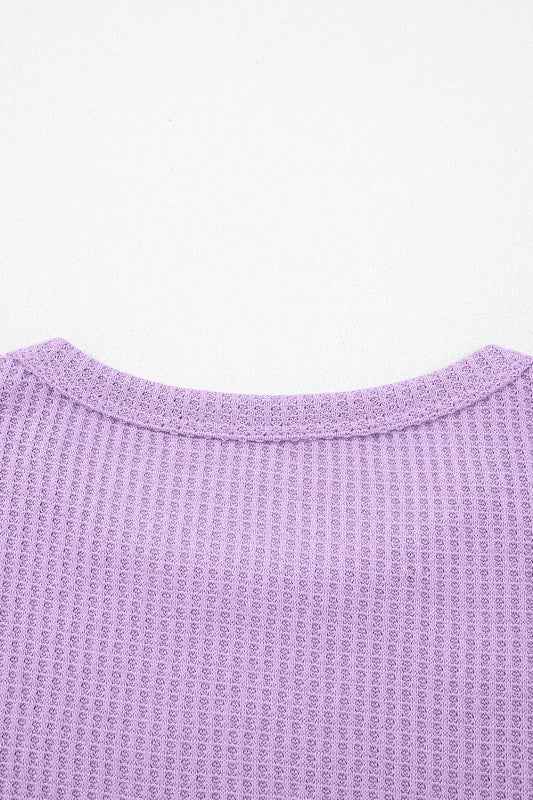 Colorblock Waffle Knit Patchwork Long Sleeve Top 49bd0fe0-6868-42ac-a9f8-7485825800d7