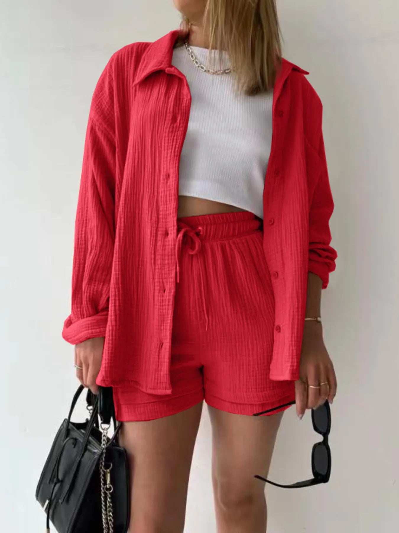 Button Up Shirt and Shorts Set Red 49c0e3791cc447c1808138f82e3967c8-Max-Origin