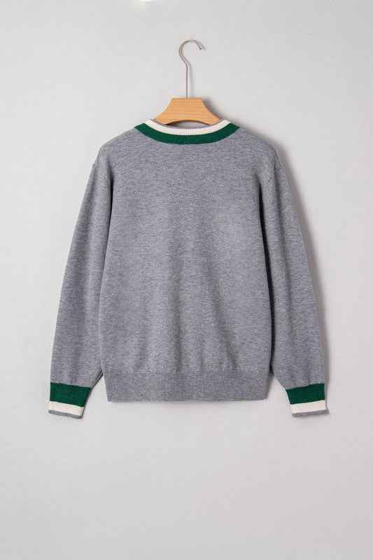 Scarlett Striped Trim Varsity Sweater 49db8225-3fa5-4912-8e9b-22fd0ebaf849