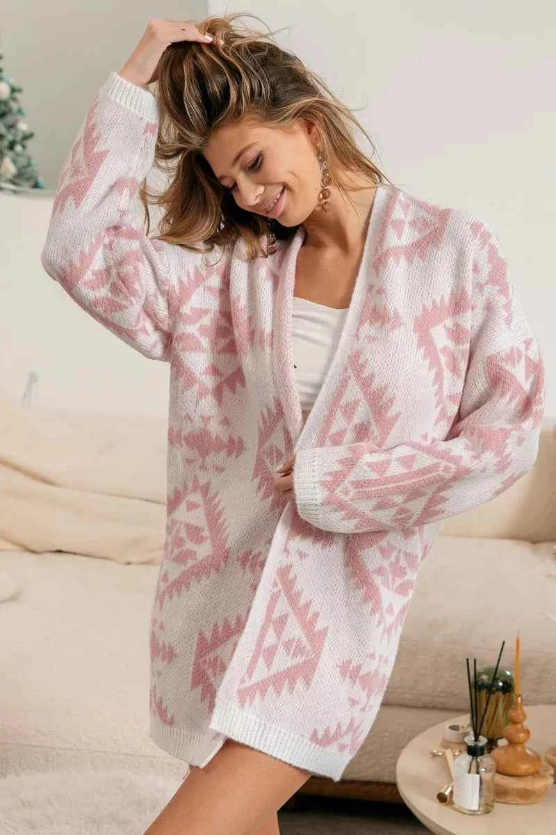 BiBi Aztec Pattern Open Front Cardigan 49e68496-aaf7-4f5c-b4b5-73fcd1e2cec9-Max-Origin