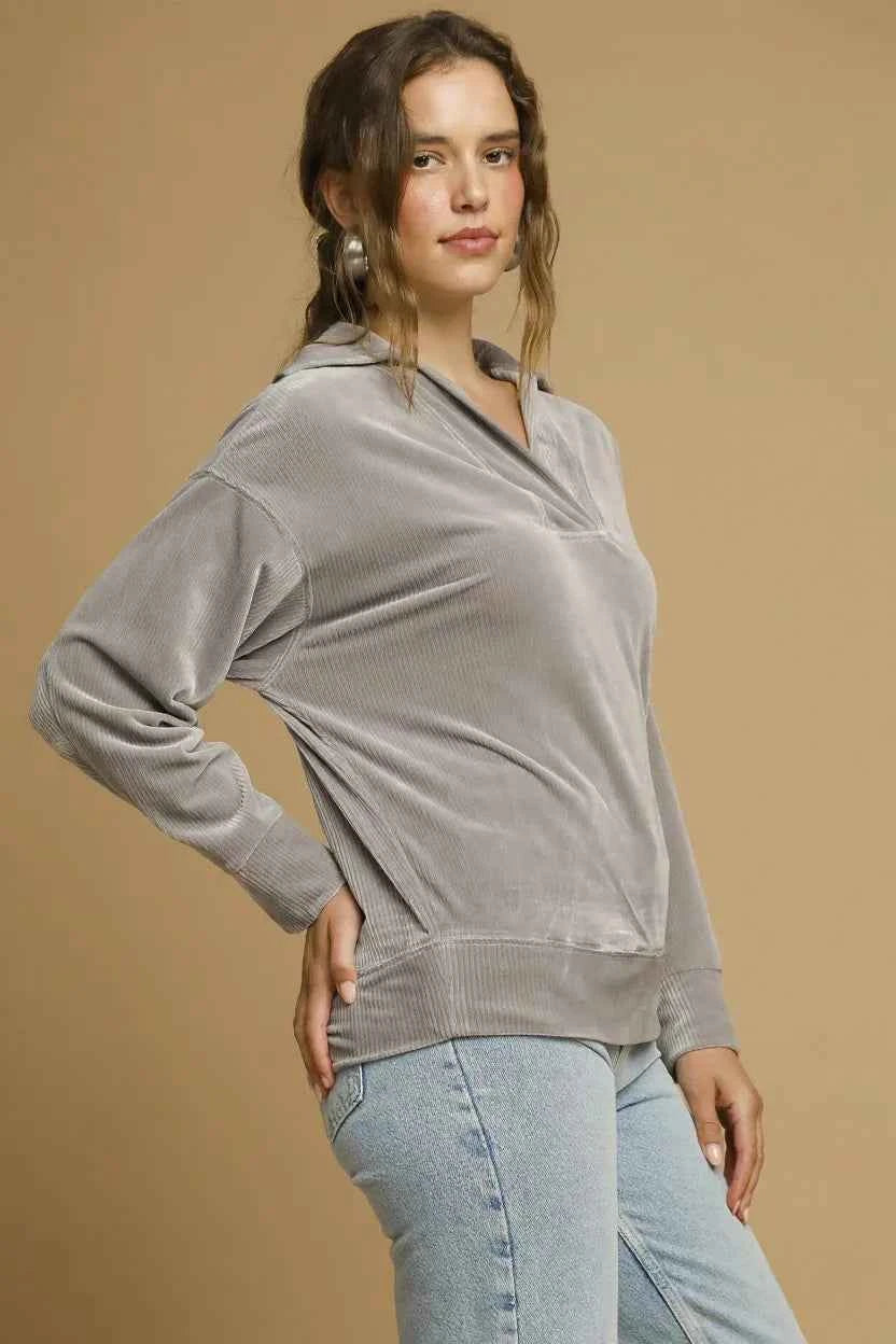Umgee Soft Thermal Collared Long Sleeve Top 49eb1928-0249-4f66-9a31-f42734ca70a5-Max-Origin