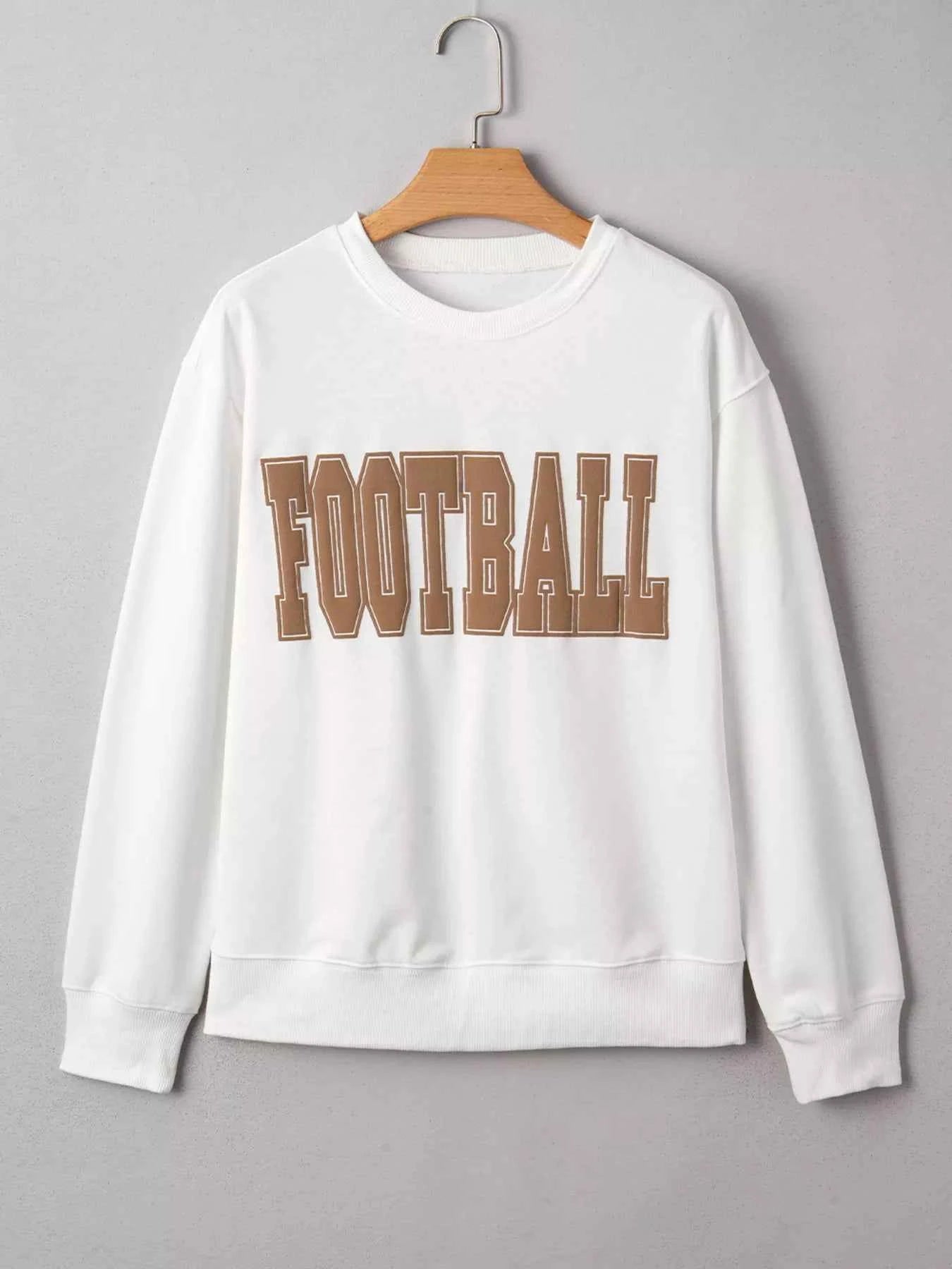 FOOTBALL 3D Letter Graphic Crew Neck Sweatshirt 49ee00b414fe493a9cfe0eafa54851ee-Max-Origin