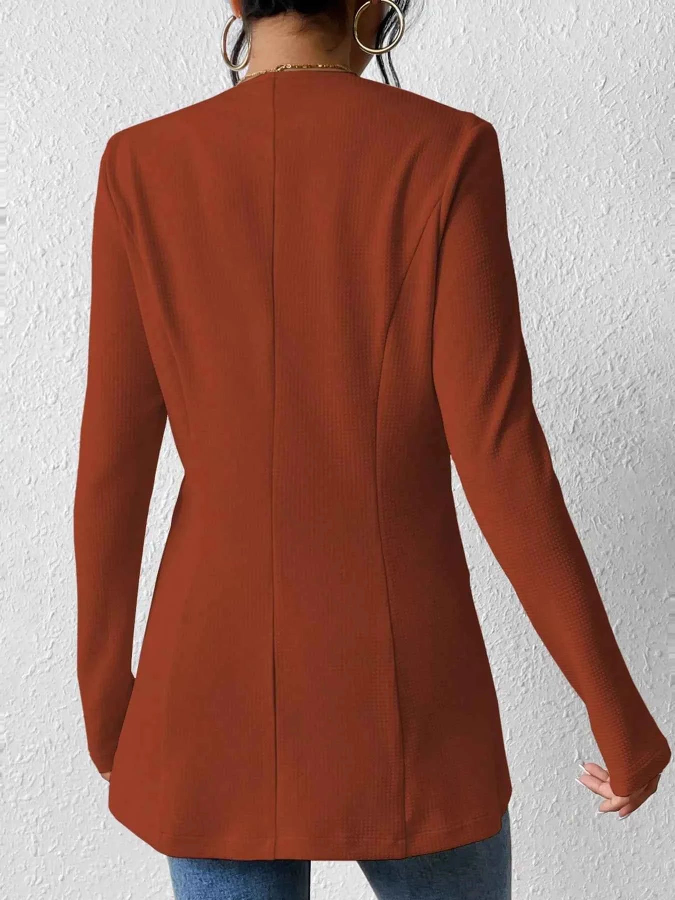 One Button Long Sleeve Blazer 49f9903e0abd4085a33e07f237265256-Max-Origin