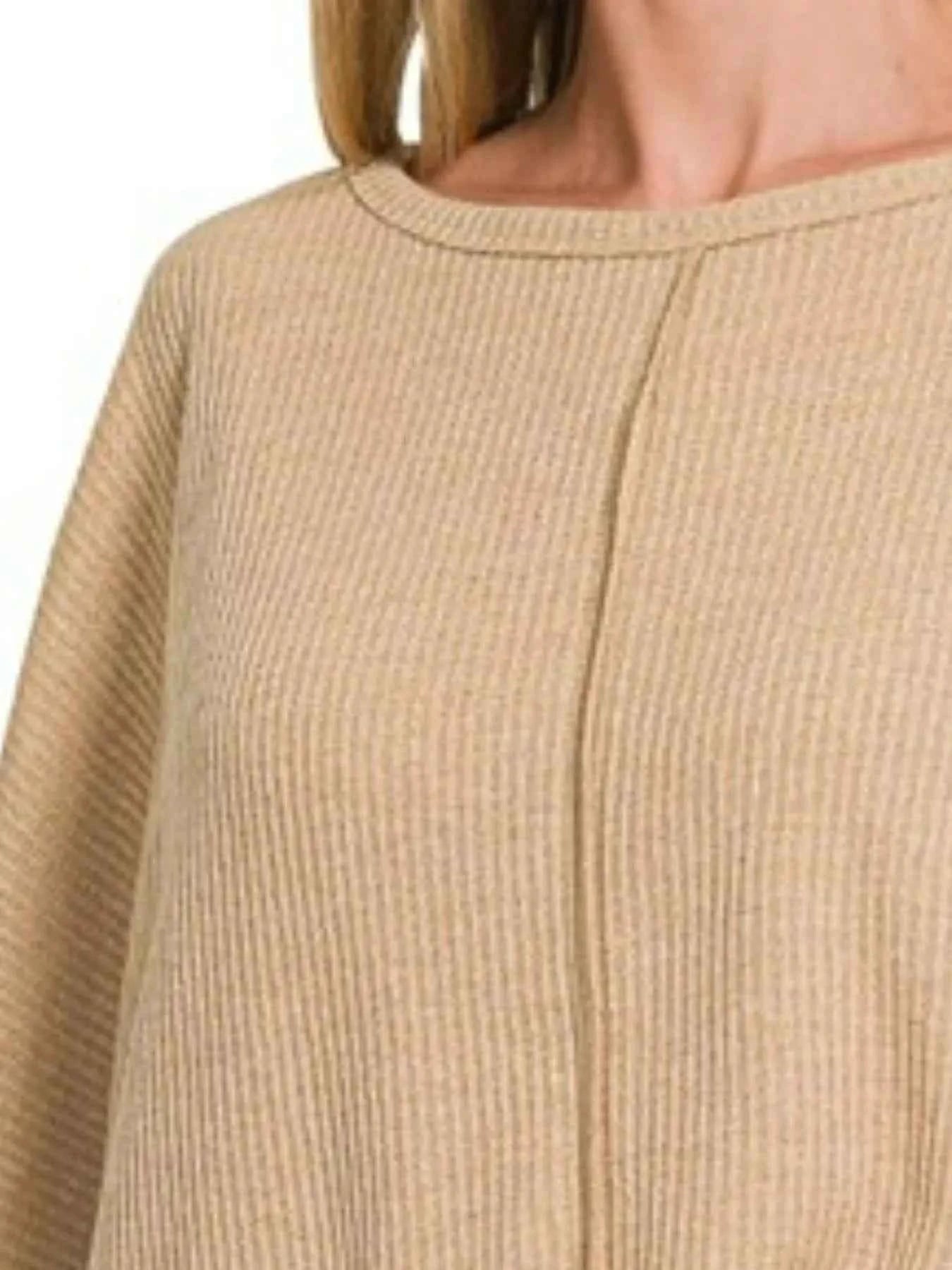 Zenana Ribbed Center Seam Dolman Sleeve Hi Low Sweater 49fcb32e-fb59-4525-bcbd-61044f1c88ef-Max-Origin