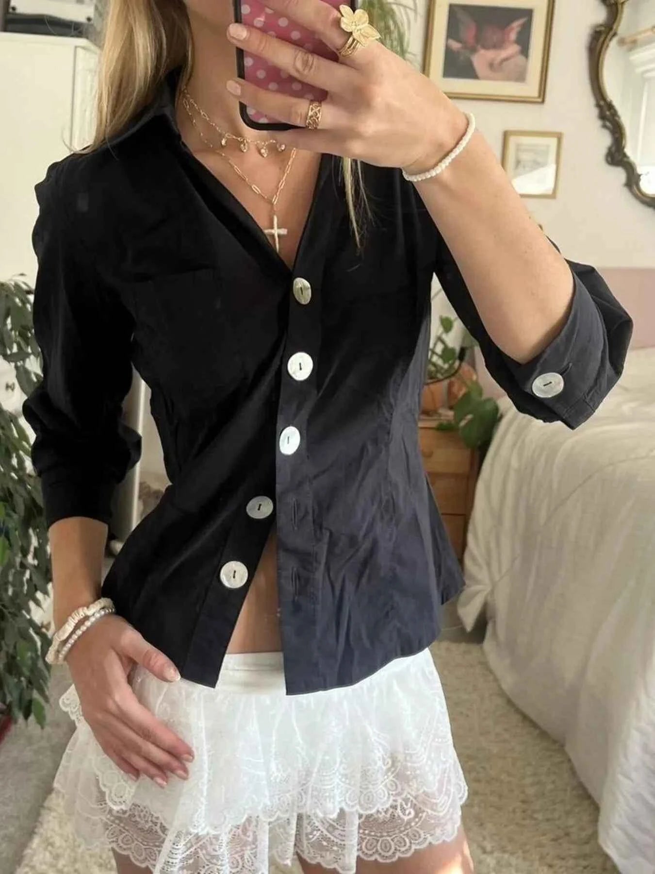 Collared Neck Button-Down Shirt Black 4a035f66-4ffb-4890-bce9-76679a5c0145-Max-Origin
