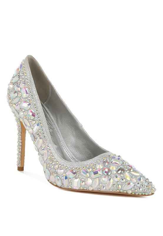 Iceout Diamante & Rhinestone Embellishments Pumps Silver 4a0b8b8c-49d2-45a7-b091-37e821332589_3c27032f-9775-4b35-be22-ee64fe36d041