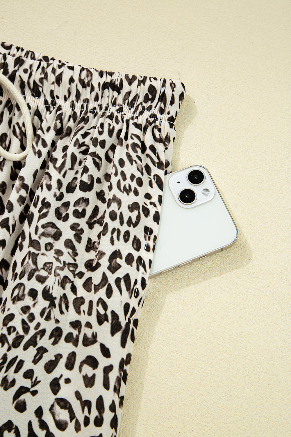 Brown Leopard Drawstring Loose Pants 4a1410f614df95e7