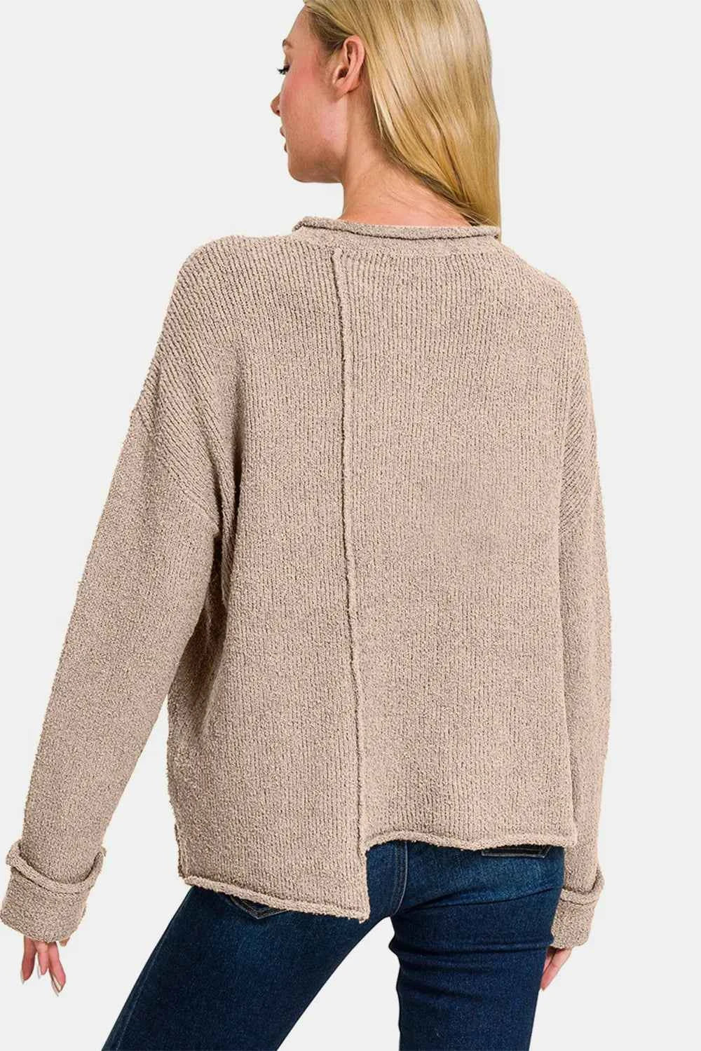 Zenana Asymmetric Hem Drop Shoulder Sweater 4a211a3b-fe07-4559-a710-0c69cbcb3707-Max