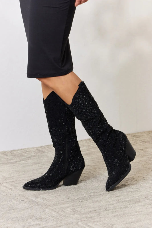 Forever Link Rhinestone Knee High Cowboy Boots 4a2950e4940a4f98afb7dd564e5741b0-Max