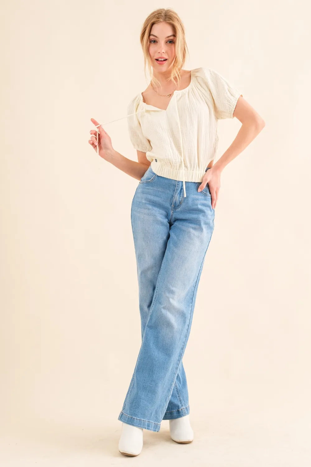 And The Why Back Waist Tie Cropped Blouse 4a2cb7a0-f731-46d5-ba24-9d76a44e948f-Max