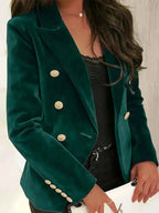 One Button Closure Slim Blazer with Pockets 4a2ff83f07b14a20a792abeff39bf202-Max-Origin