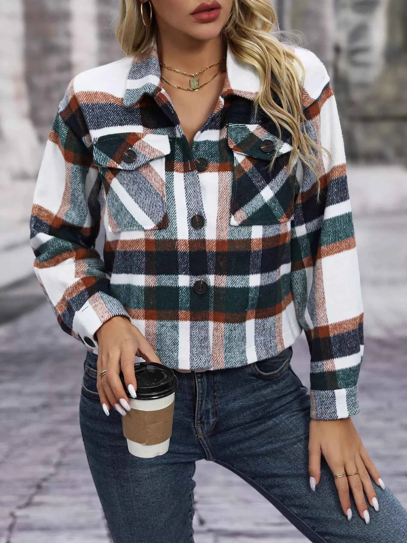 Plaid Oversized Button-Up Cropped Jacket 4a303dc1-9f25-4024-9acc-81162e3fcd0a-Max-Origin