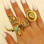4 Piece Vintage Western Style Bull Head Rings 4a3d8c67-d765-4d00-88ce-0979361e1b98-Max-Origin