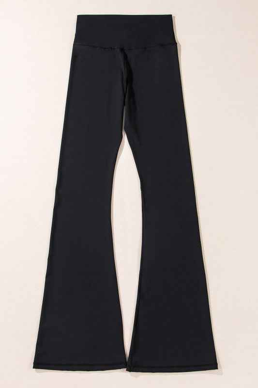 Solid V-Shape High Waist Flared Leggings 4a454d79-fd9b-4685-936f-1562a4472dba