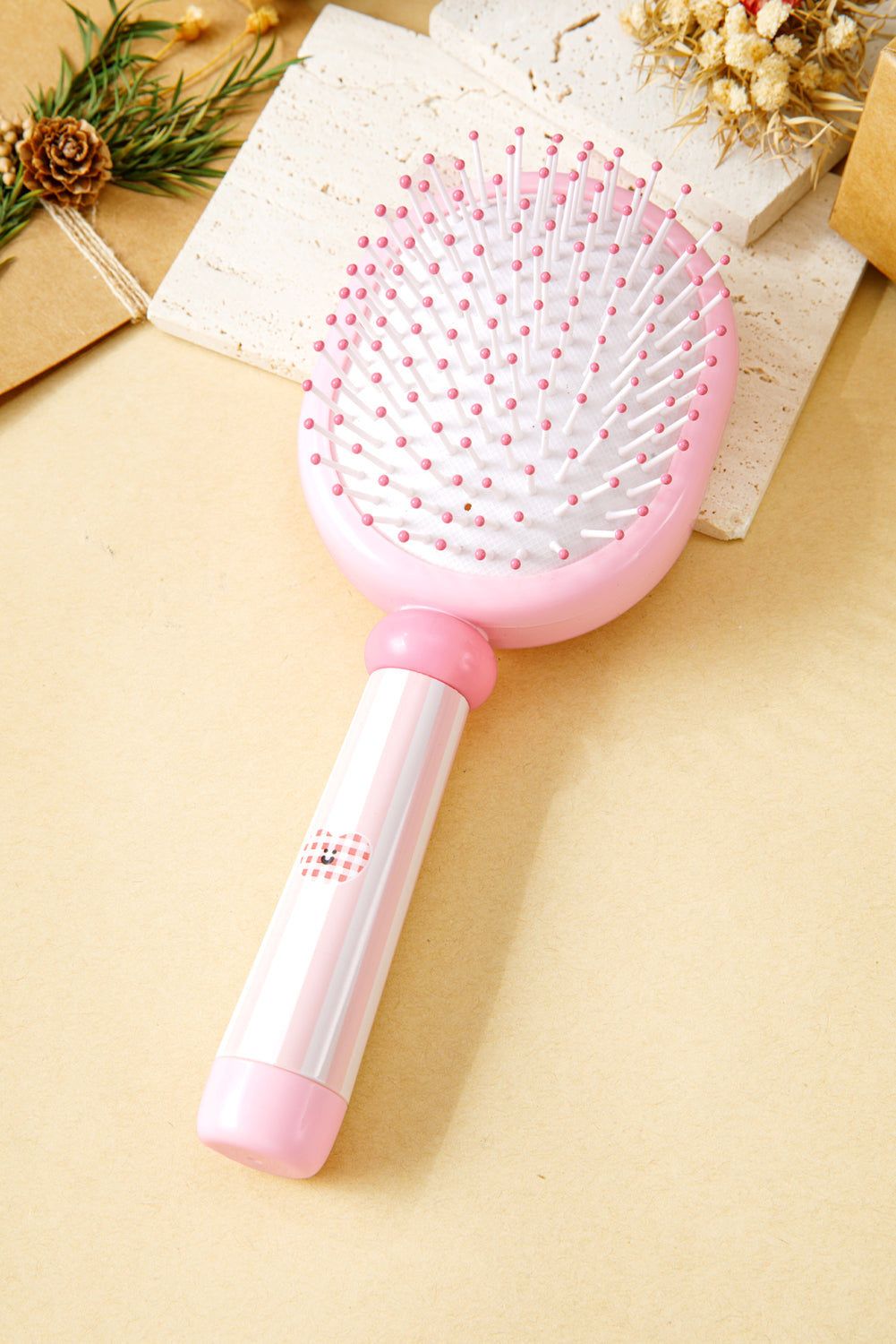 Pink 2 in 1 Round Spherical Air Cushion Detangle Comb 4a4b34e0f86dfa2f