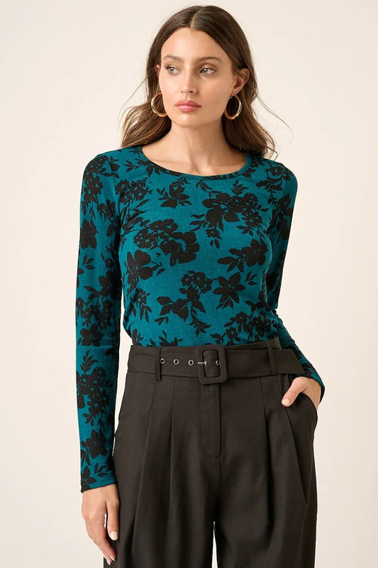 Flower Print Long Sleeve Knit Top 4a5a2670-8e7b-48c3-b1b3-35e9f8554a18-Max