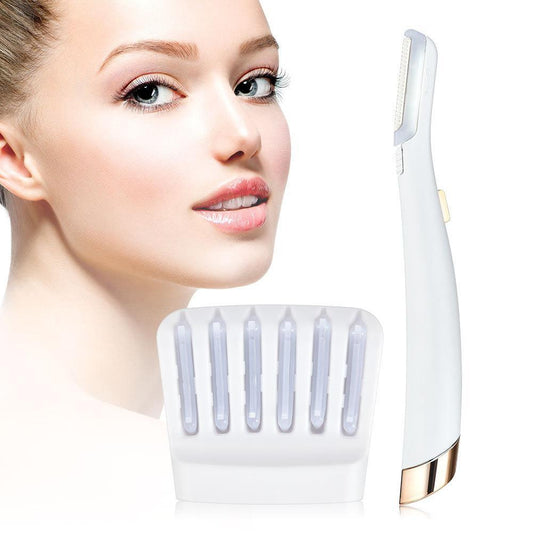 Electric Facial Hair Remover & Eyebrow Trimmer With LED Light White 4a5a2b2c-ddd3-46d3-ac54-e69f0de8c852