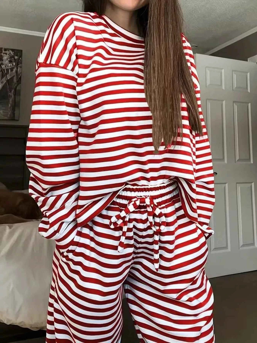 Striped Long Sleeve Top and Pants Set 4a5f3282a8a84437acaee9825410b2c1-Max-Origin