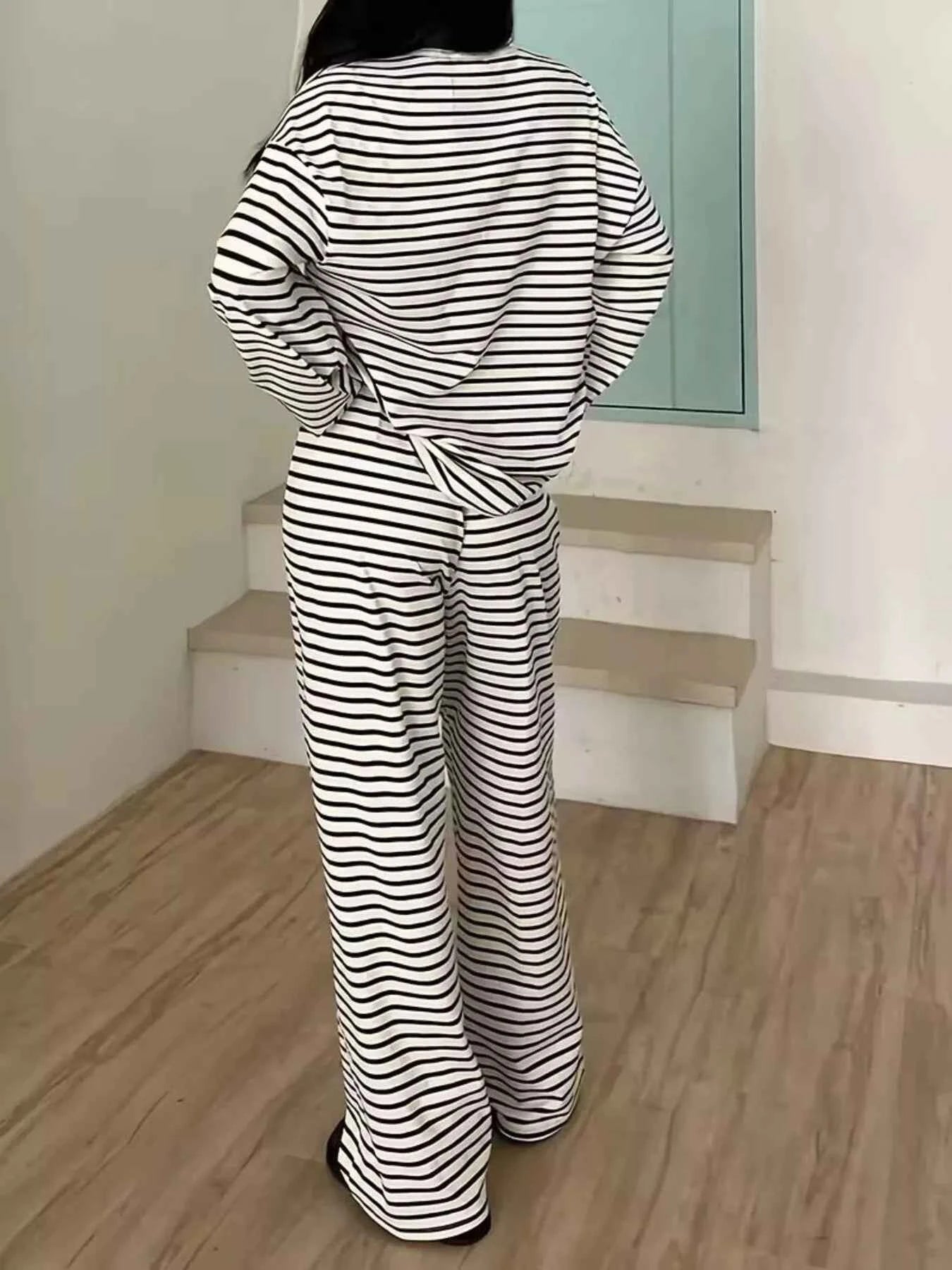 Striped Long Sleeve Top and Pants Set 4a6aa860833449c59cce39bd87c80ee8-Max-Origin