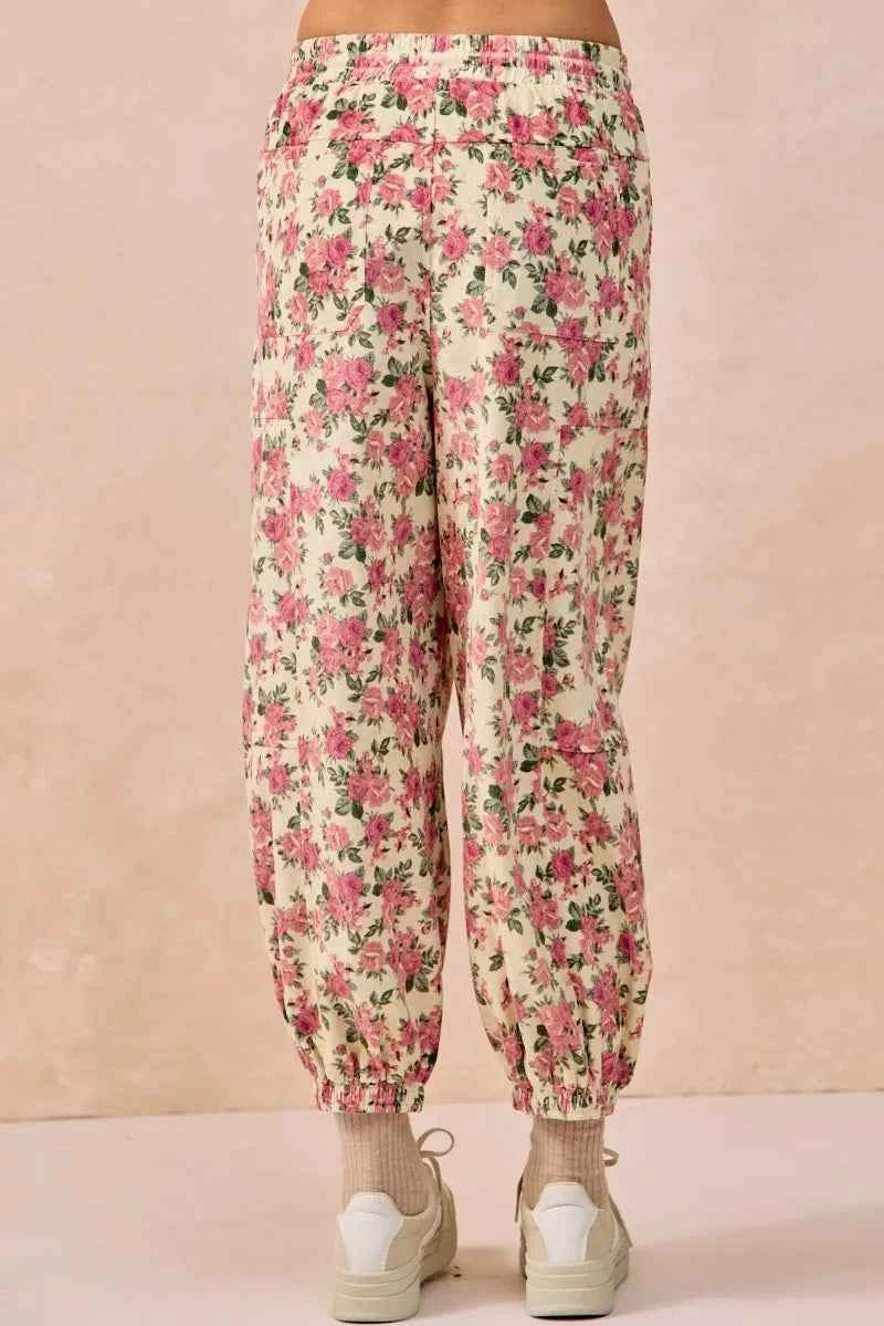 BiBi Floral Printed Twill Drawstring Pants With Elastic Band 4a6de42e557c4faa8348e78c624abcb9-Max-Origin