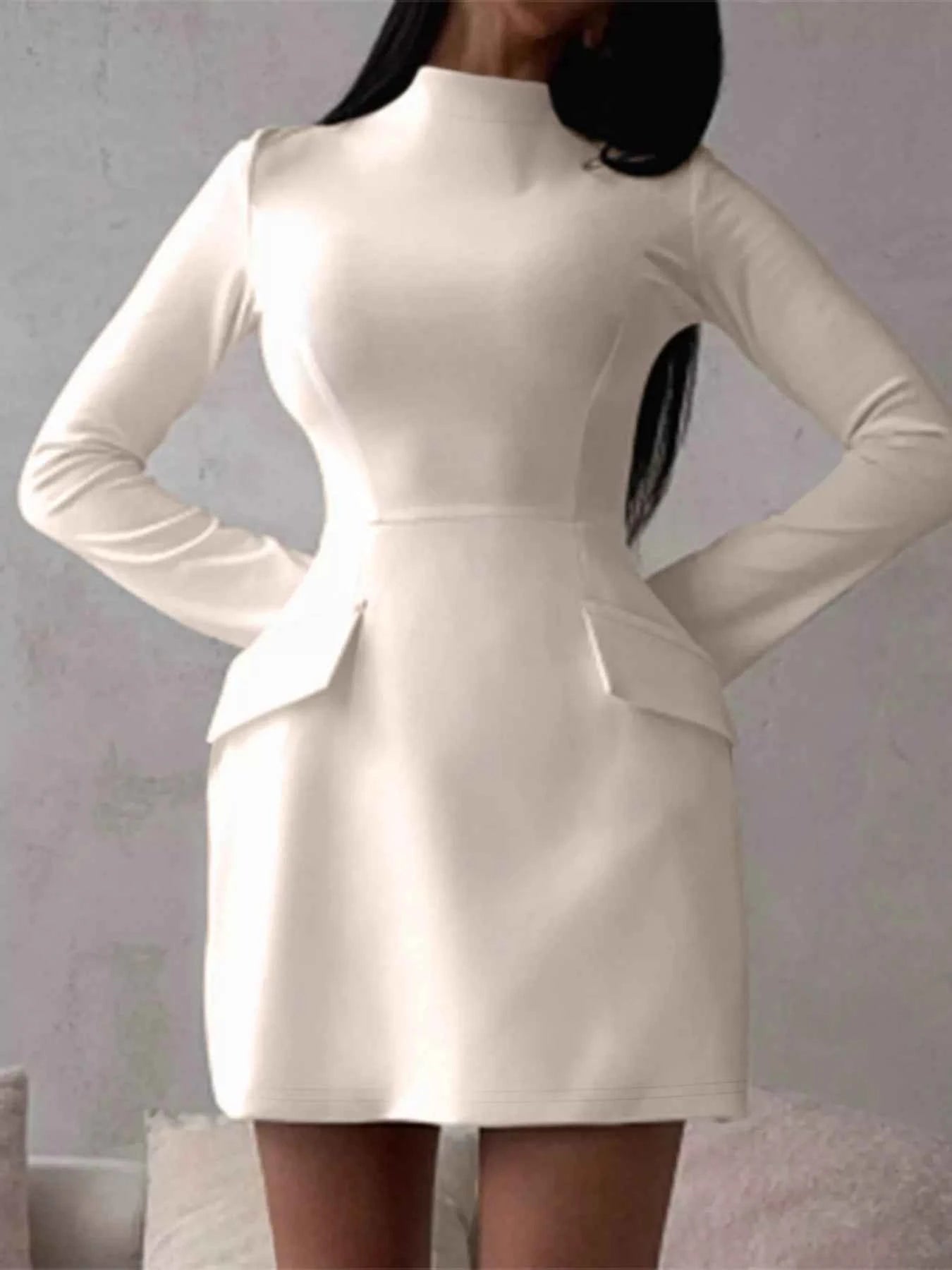 Mock Neck Long Sleeve Bodycon Dress 4a6e7730-9dd6-4d32-8968-9cc1a0732c0c-Max-Origin