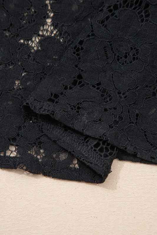 Lace Overlay Tassel Tie Short Sleeve Maxi Dress 4a82cb85-750d-4d38-85e9-4e34aaf4afca