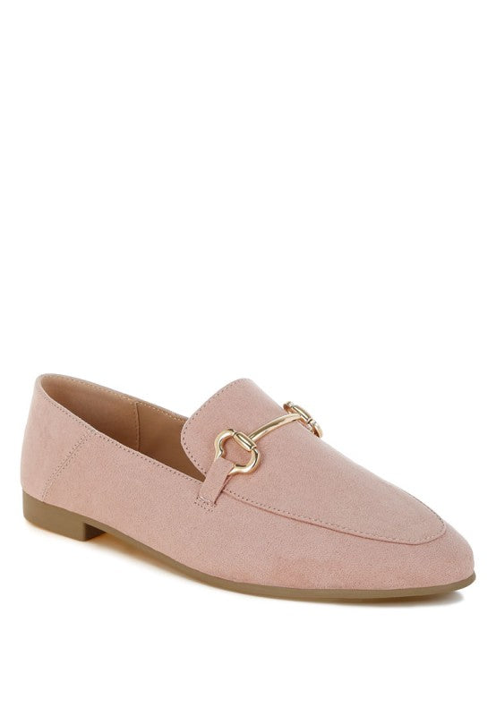 Noltas Horsebit Embellished Flat Loafers Pink 4a875f68-a5da-467b-94b1-f482c8f75e2e