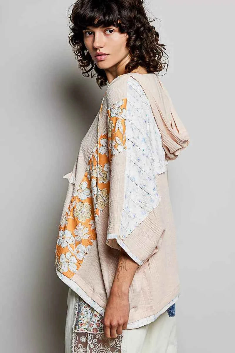 POL Floral Star Patch Hooded Blouse with Lace Contrast Detail 4a9f1462-55a7-40ef-b80e-d26b150fd501-Max-Origin
