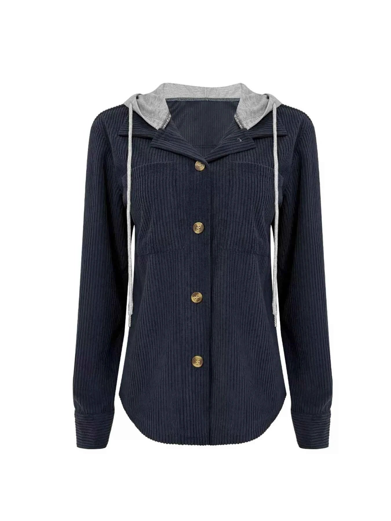 Plus Size Casual Corduroy Button-Down Hooded Jacket 4ab0997ffbec4557a509a70b41d00874-Max-Origin