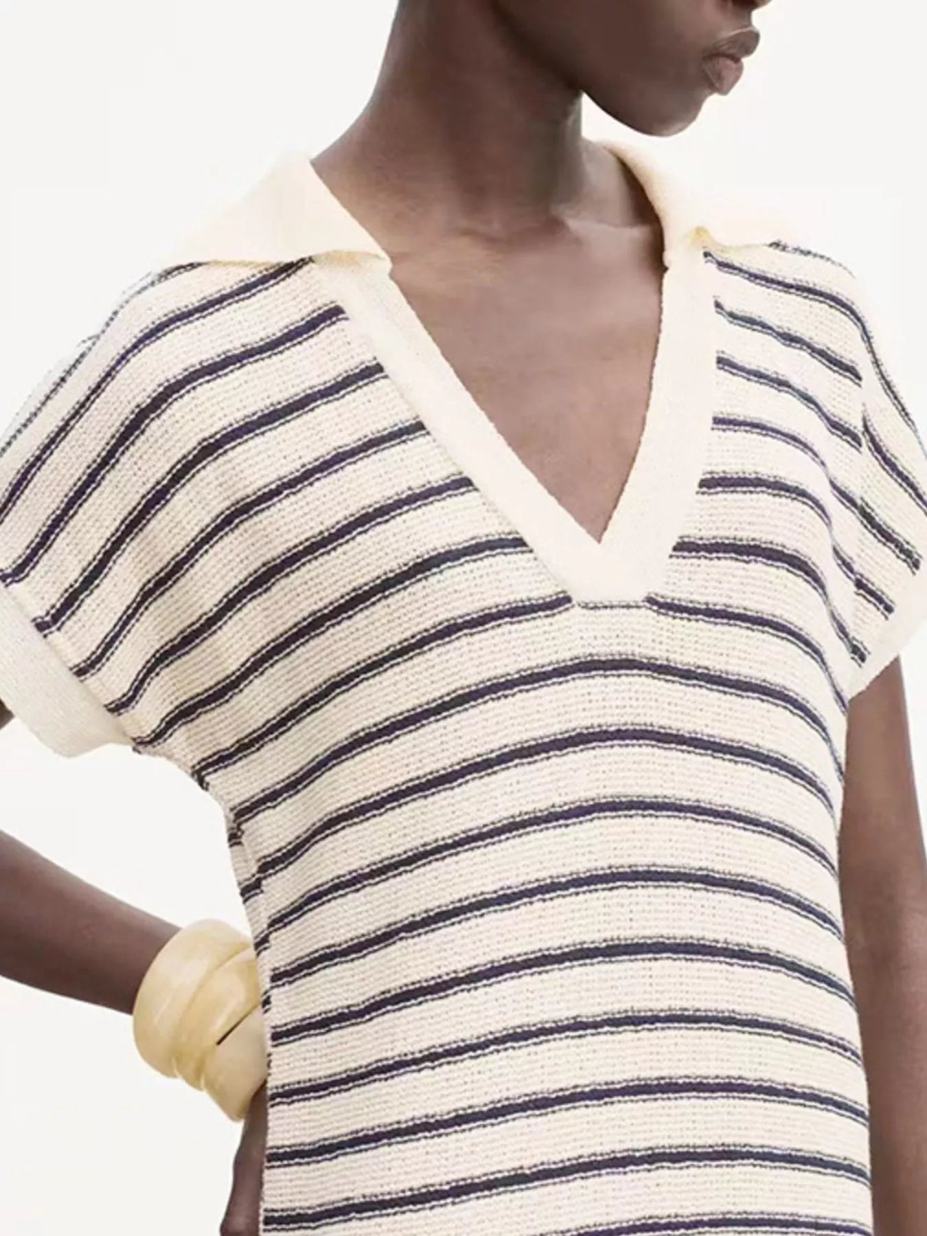Striped Slit Short Sleeve Maxi Dress 4ab6ac7c-1f2b-476e-88d0-5c00b9e78eb8-Max-Origin