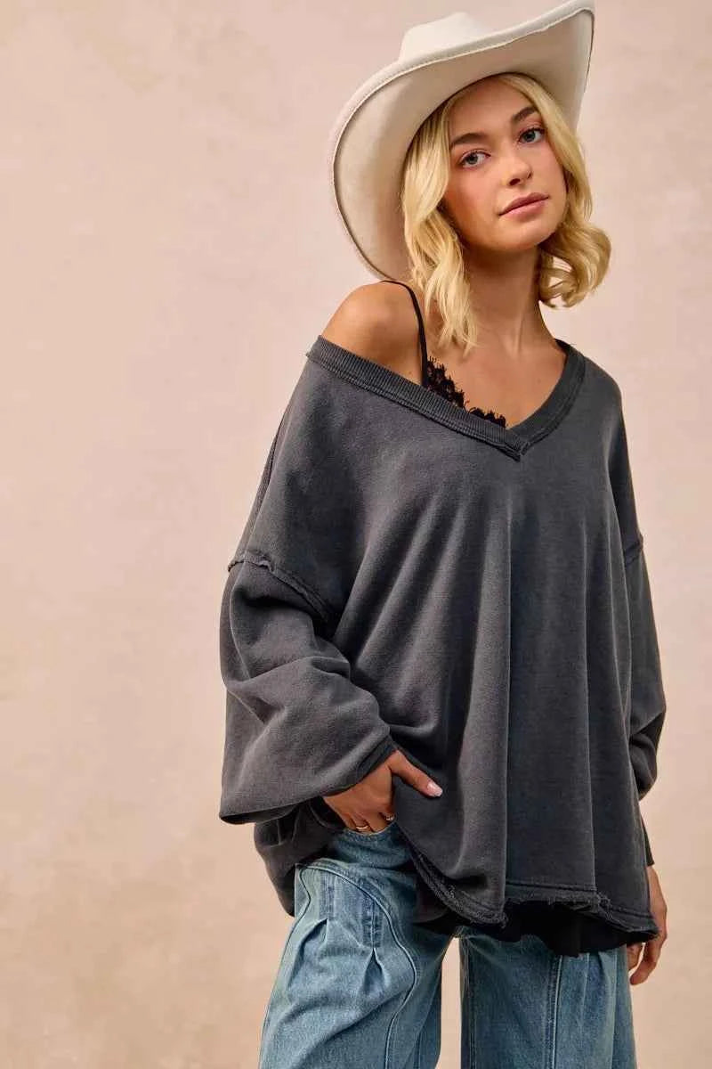 BiBi Mineral Washed French Terry Oversized Sweatshirt 4ac84feac81c4fcd90e0ecaf0da40292-Max-Origin
