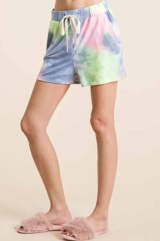 Tie Dye Casual Shorts with Twill Tape Drawstring 4acb202321274bdbba46d1e89f2929a5-Max-Origin
