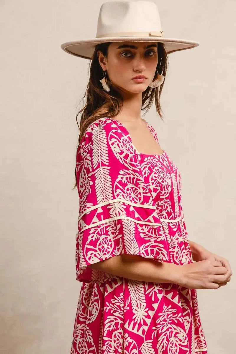Aztec Woven Printed Contrast Binding Dress 4ad138e70aeb464288bde8c1f0099798-Max-Origin