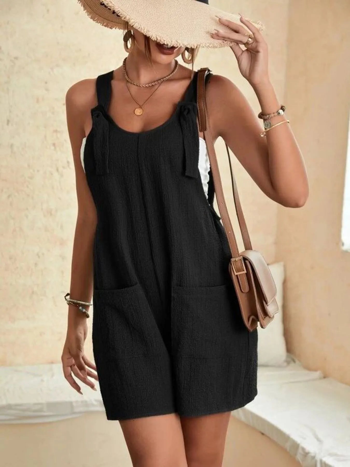 Full Size Knot Strap Romper with Pockets Plus Size 4addde0ef7dc4d149f323d4afe11ccbb-Max-Origin