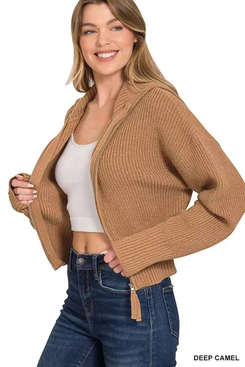 Zenana Ribbed Collared Zip Up Sweater Cardigan 4ae9f4b6b69f488b81f3e76cf479a198-Max-Origin