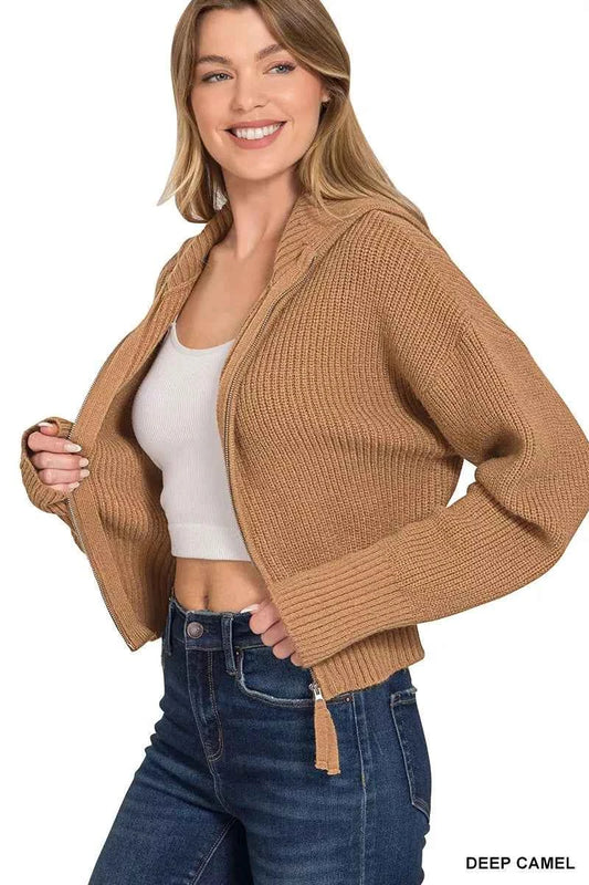 Zenana Ribbed Collared Zip Up Sweater Cardigan 4ae9f4b6b69f488b81f3e76cf479a198-Max-Origin