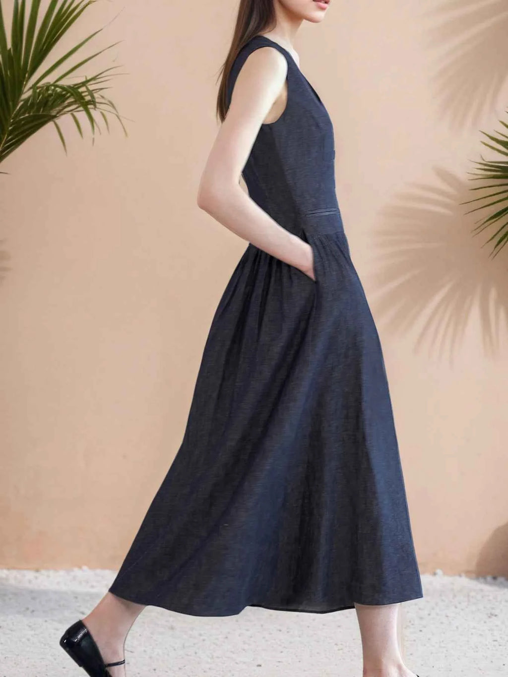 V-Neck Sleeveless Midi Dress 4aee8b00-e976-4237-855c-bdc8cabe6783-Max-Origin