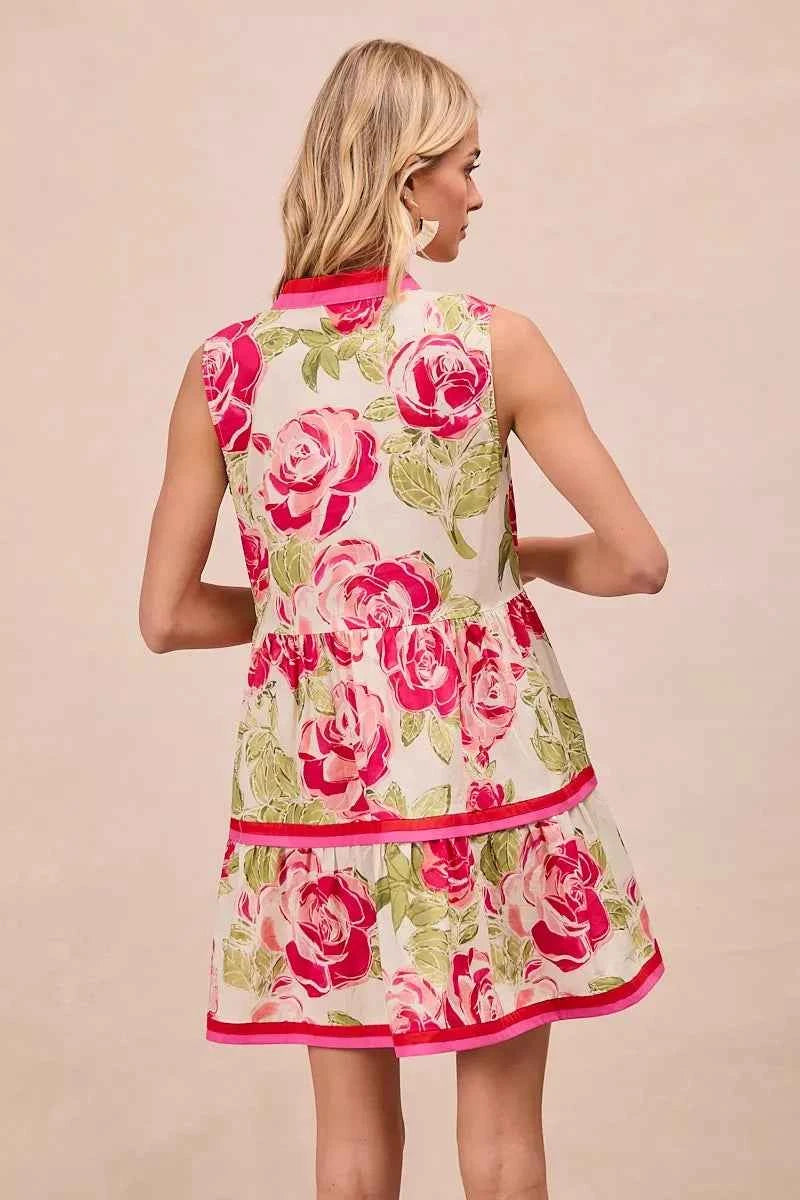 BiBi Floral Woven Contrast Edge Tiered Ruffle Mini Dress 4af8139cf6804b22817331b82dcada6e-Max-Origin