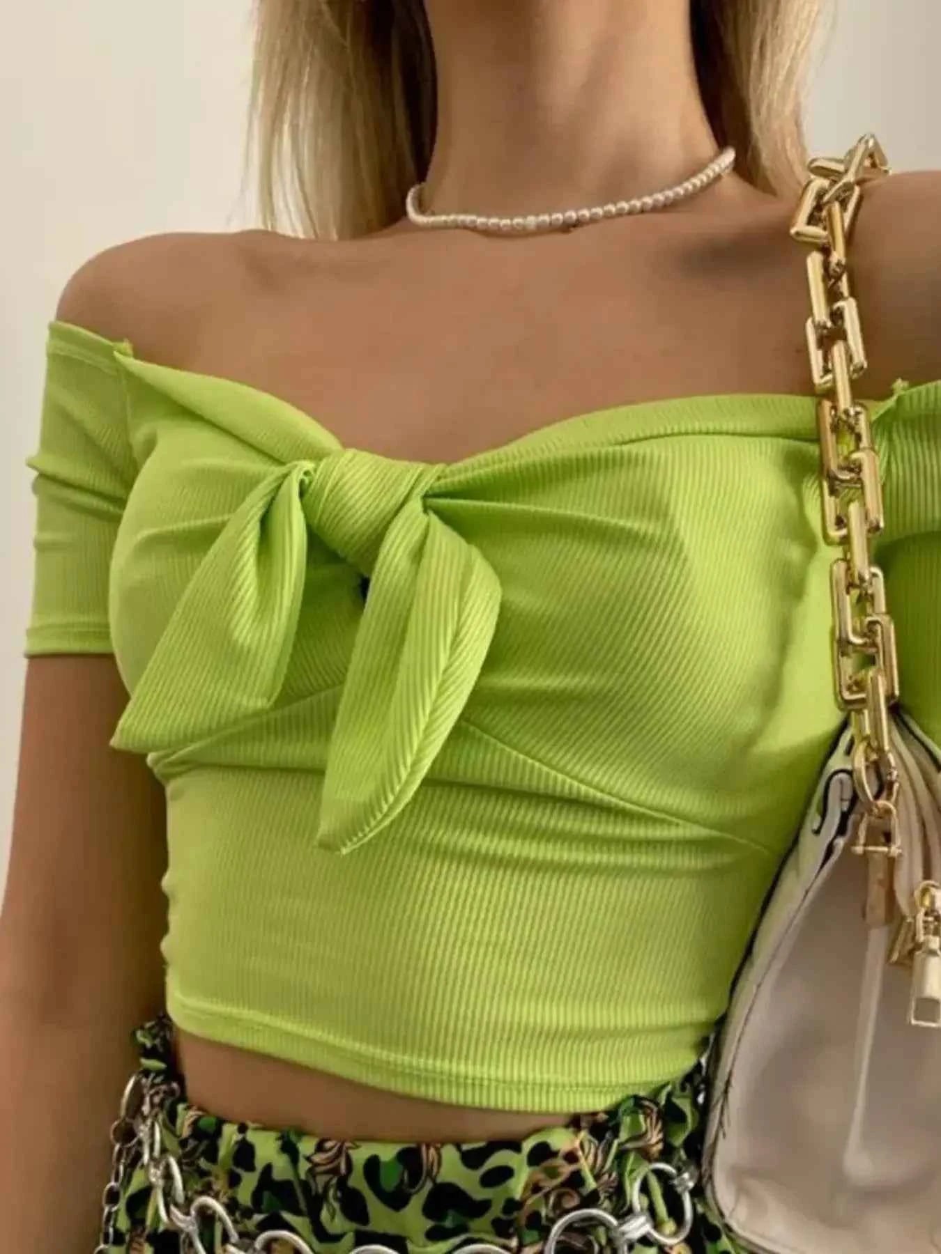 Off-Shoulder Bow-Tie Crop Top 4af8e965ab1d47858fa6f189bb3d5f84-Max-Origin