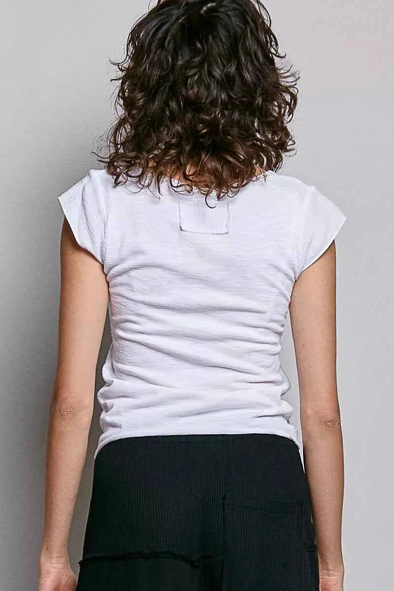 POL V-Neck Lightweight Textured Short Sleeve Knit Top with Lace Trim 4afd9fee-089d-4087-87b1-8339a5bb1d4f-Max-Origin