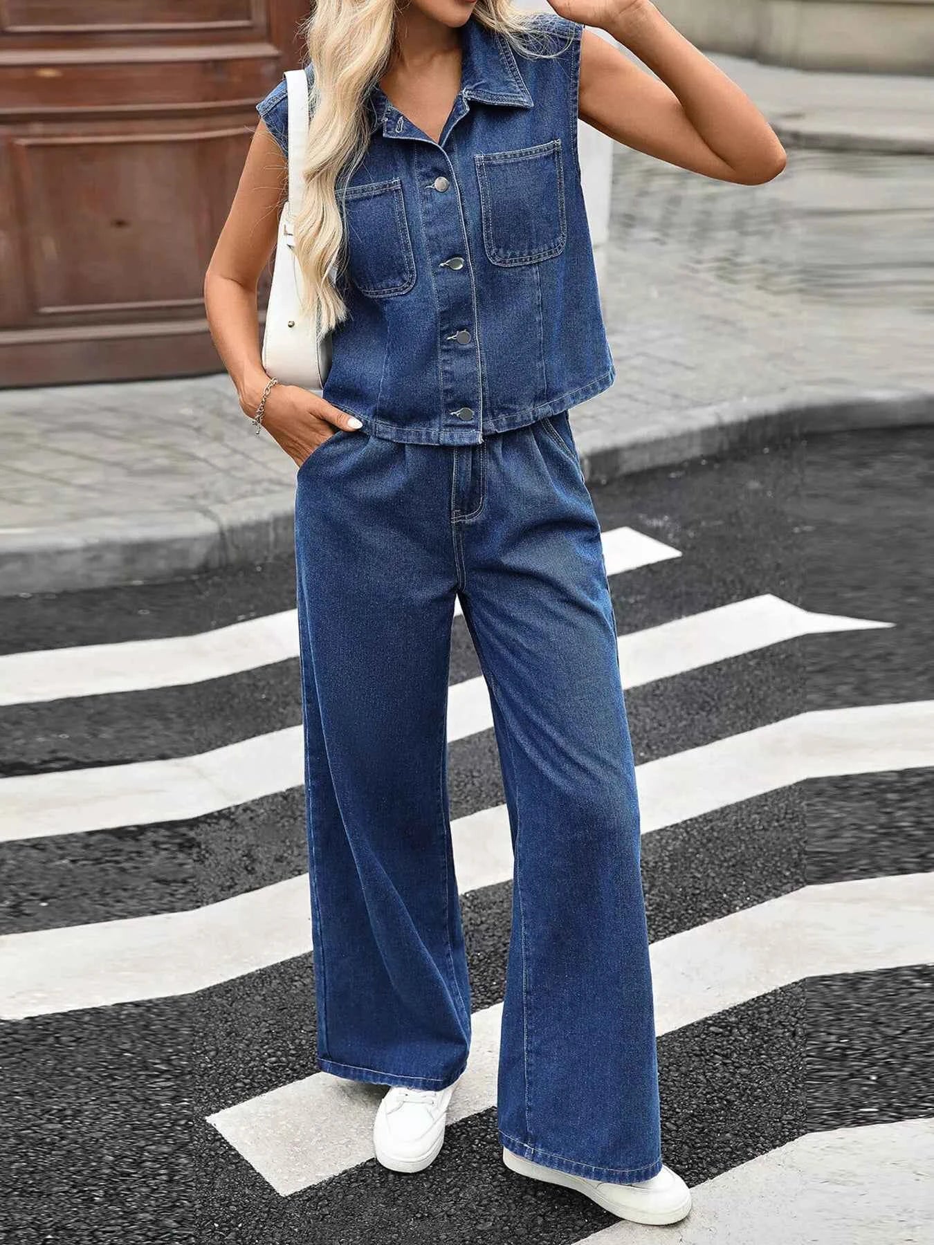 Button Up Vest and Jeans Denim Set Blue 4b018a9e03874a5290d2b53771ed505d-Max-Origin