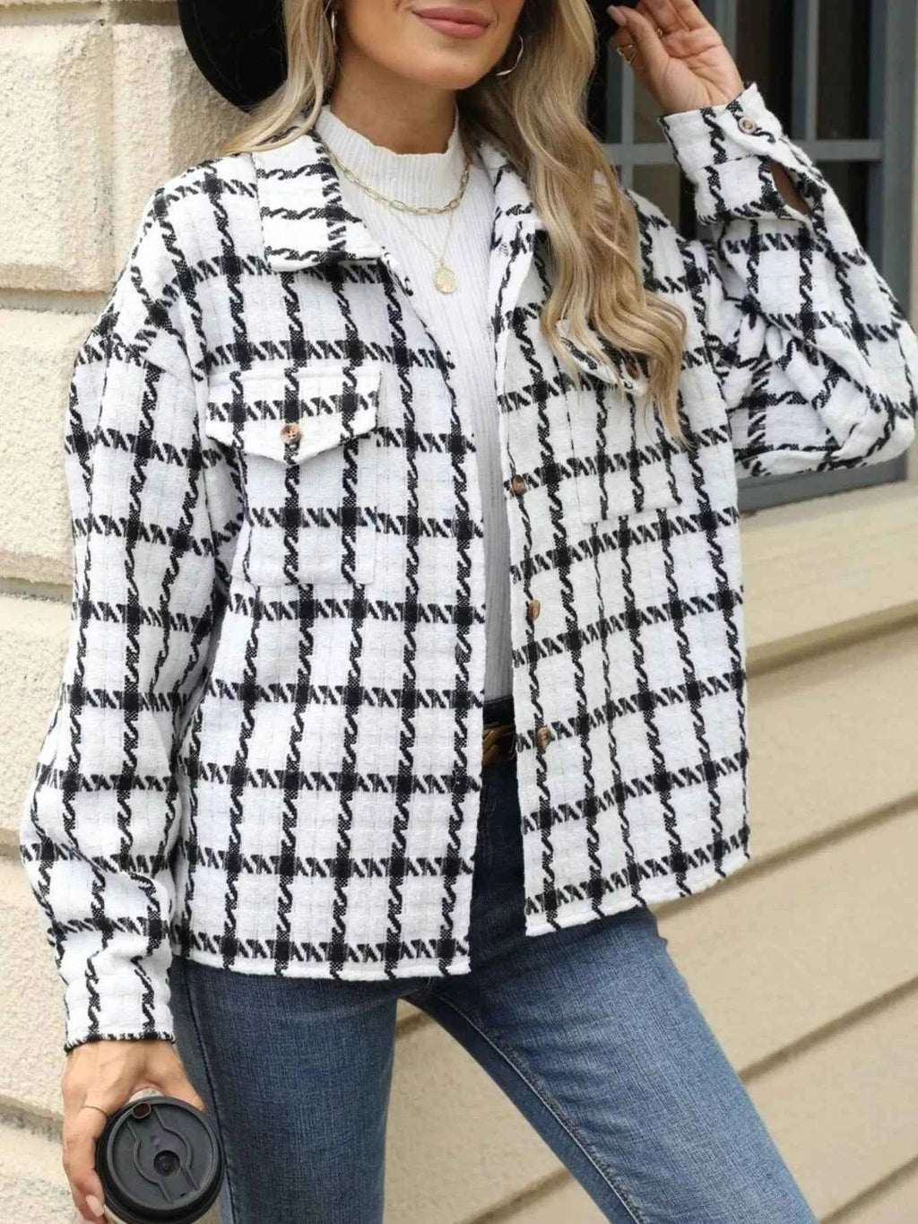 Plaid Button Up Long Sleeve Jacket 4b099707-6039-403f-9f22-5dc7c590f971-Max-Origin
