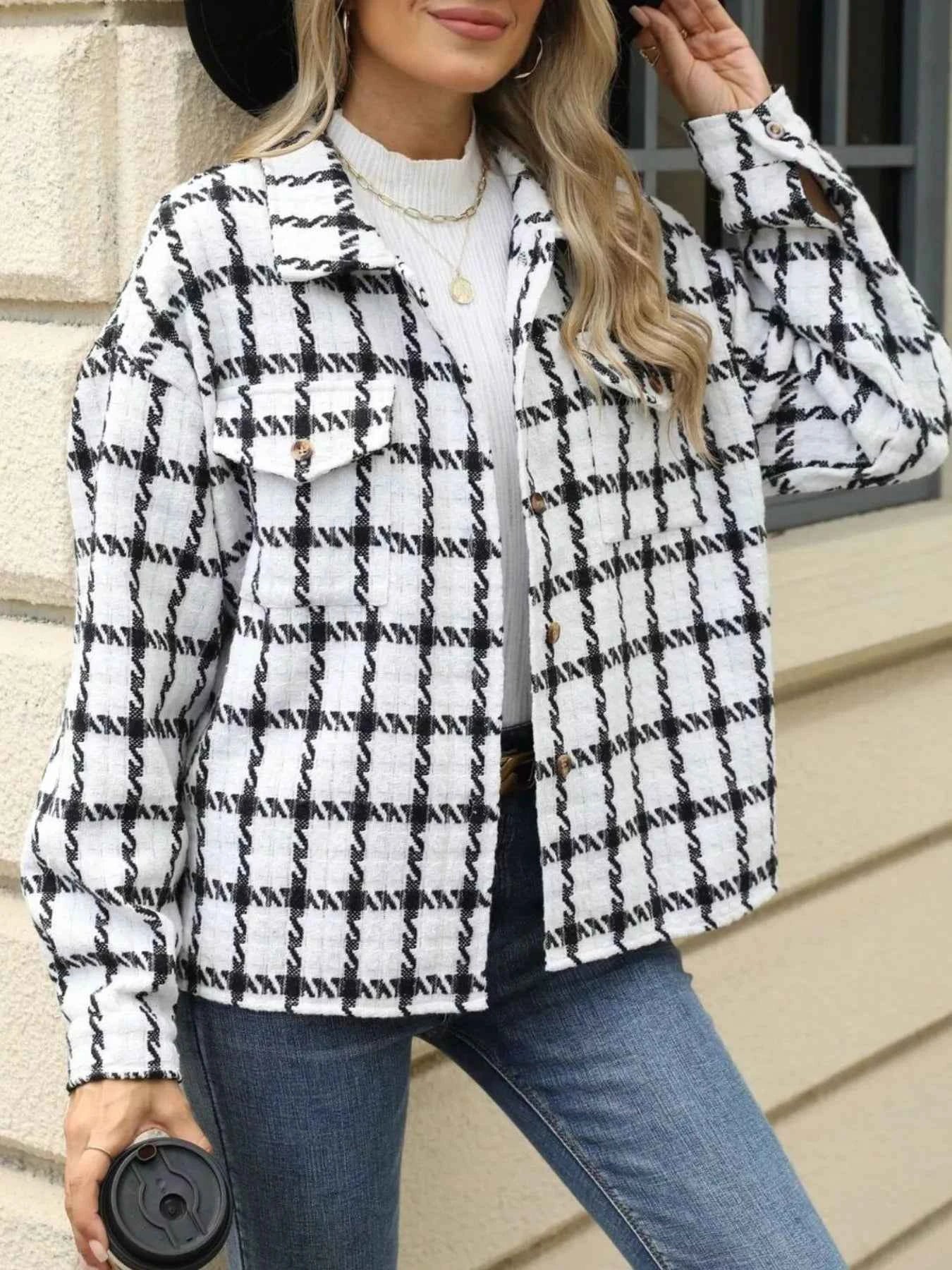 Plaid Button Up Long Sleeve Jacket 4b099707-6039-403f-9f22-5dc7c590f971-Max-Origin