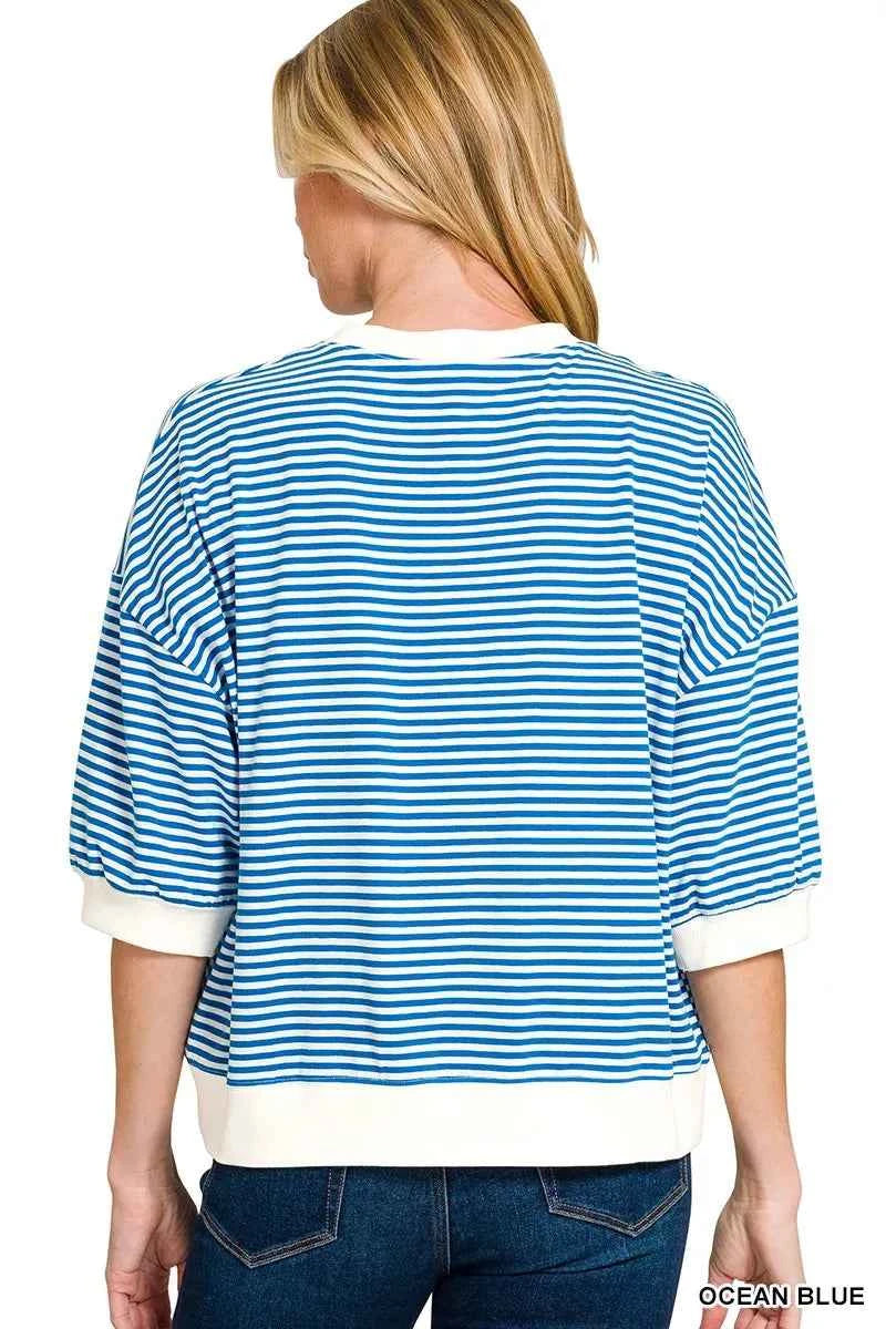 Zenana Striped Contrast Trim Banded Bottom Top 4b28fad32c0c41cc975a6ac872af2fd0-Max-Origin