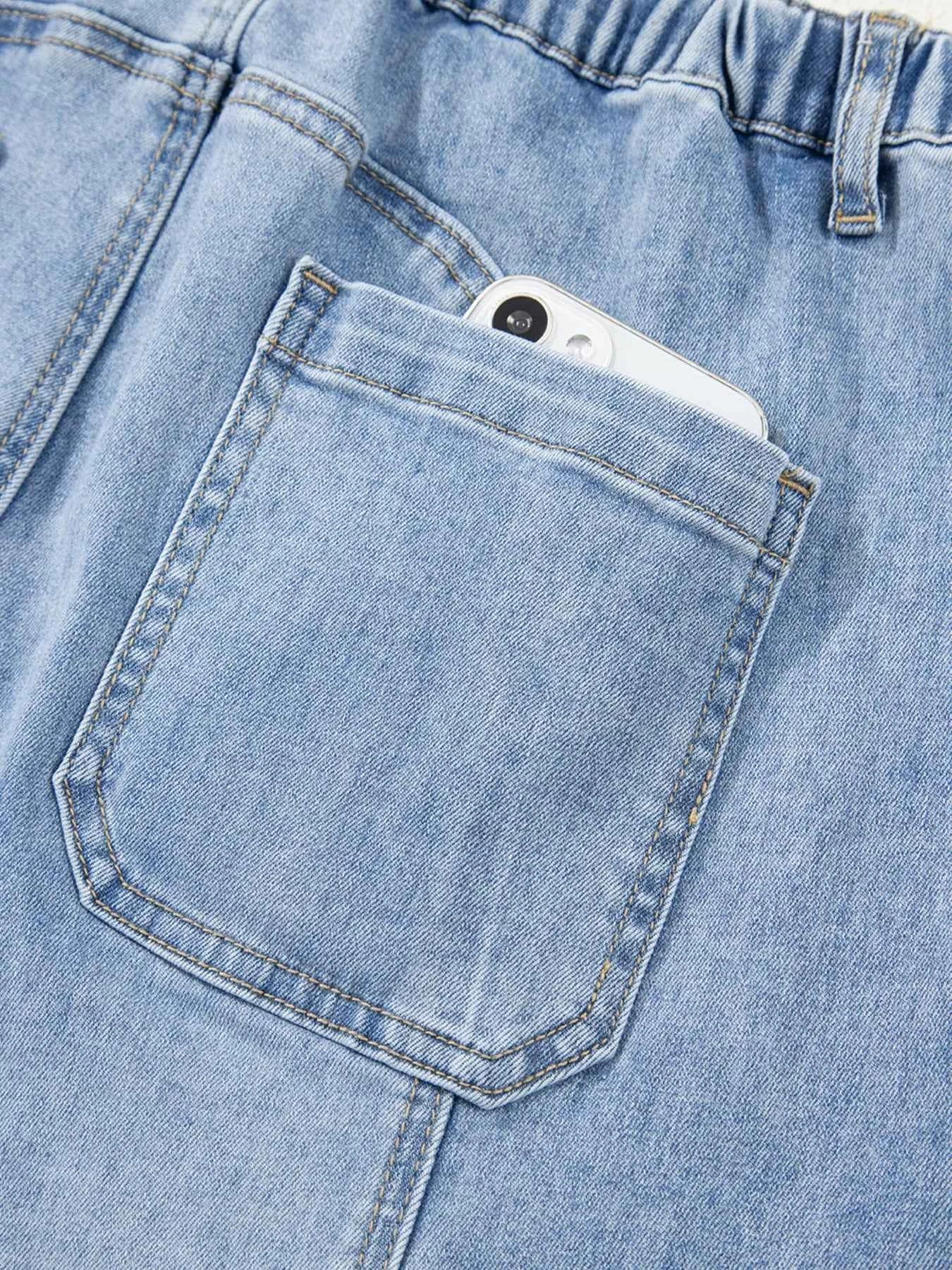 Wide Leg Drawstring Raw Hem Jeans 4b30b30dfc7f406681146795bd321616-Max-Origin