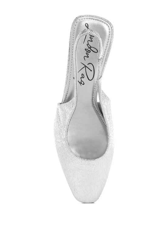Amberin Crinkled Metallic Slingback Heels 4b47f372-437e-455d-971f-5c62125afded