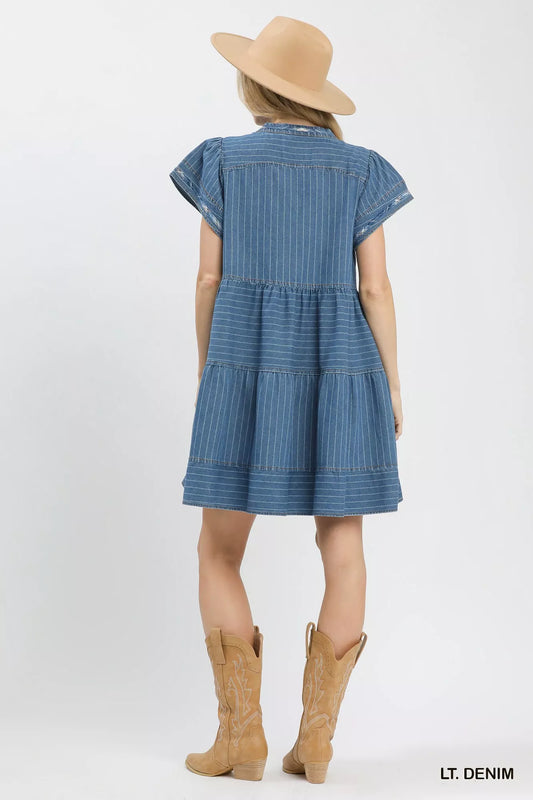 Chambray Tiered Babydoll Dress 4b4e9ab7-bc2f-4662-8bd5-8b11824cc86d-Max-Origin