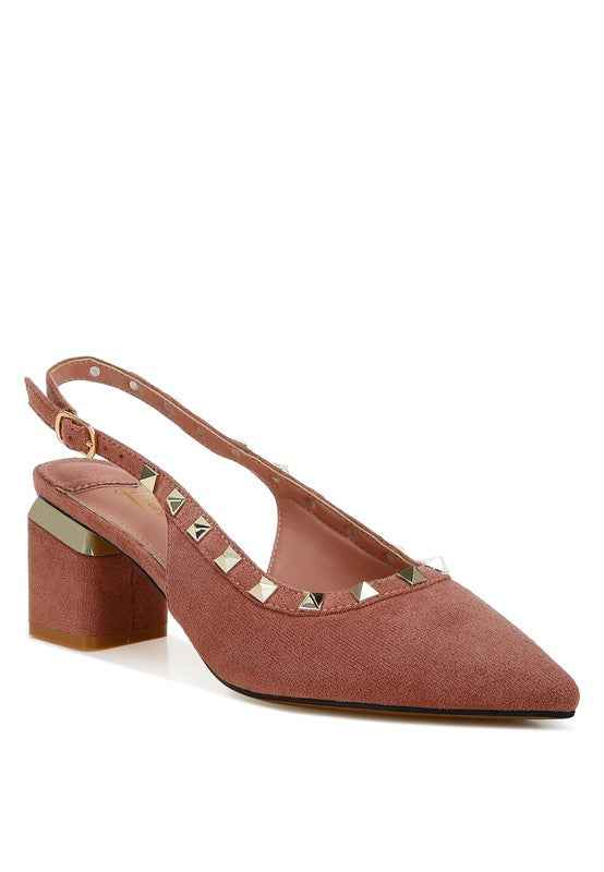 Ameya Stud Emebllished Microfiber Sandals Blush 4b5fe7af-d76e-4f37-991c-50df0a3306d2